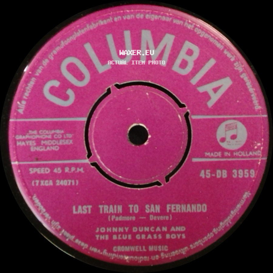 Johnny Duncan And The Blue Grass Boys - Rock-A-Billy Baby / Last Train To San Fernando side B