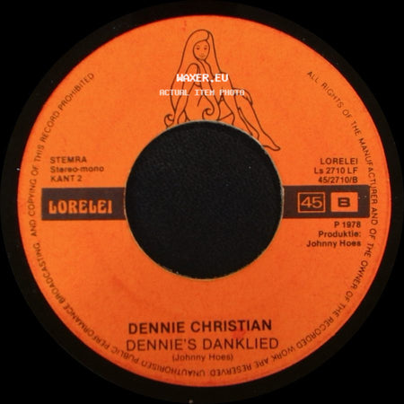 Dennie Christian / Dennie Christian, Guust Flater & De Marsupilami - Dennie's Danklied / Unknown Title B side A