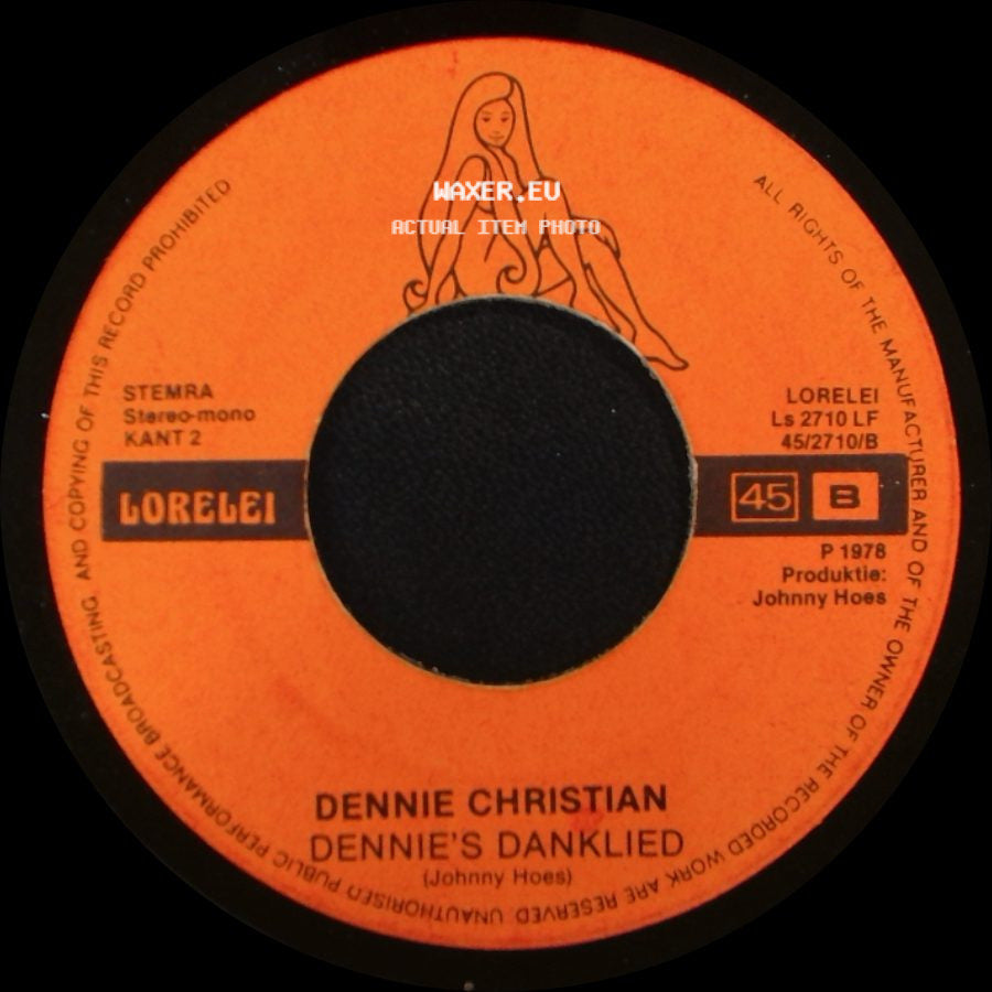 Dennie Christian / Dennie Christian, Guust Flater & De Marsupilami - Dennie's Danklied / Unknown Title B side A