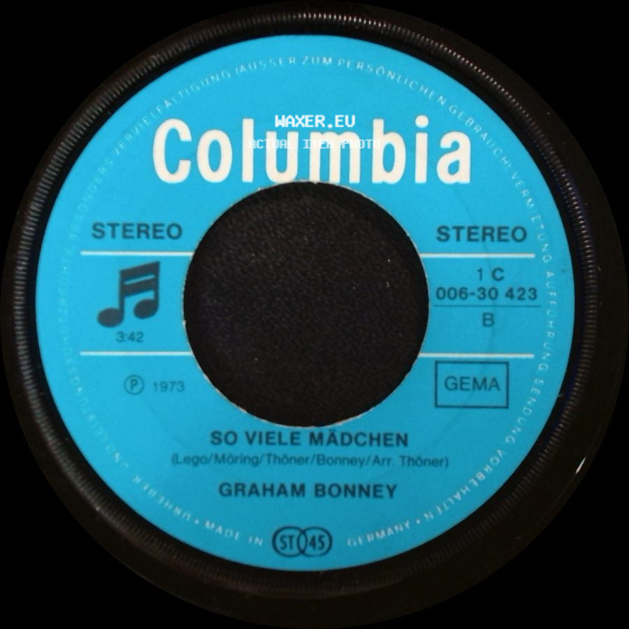 Graham Bonney - So Viele Mädchen / Ich Hab' Die Ganze Nacht Nur An Dich Gedacht side A