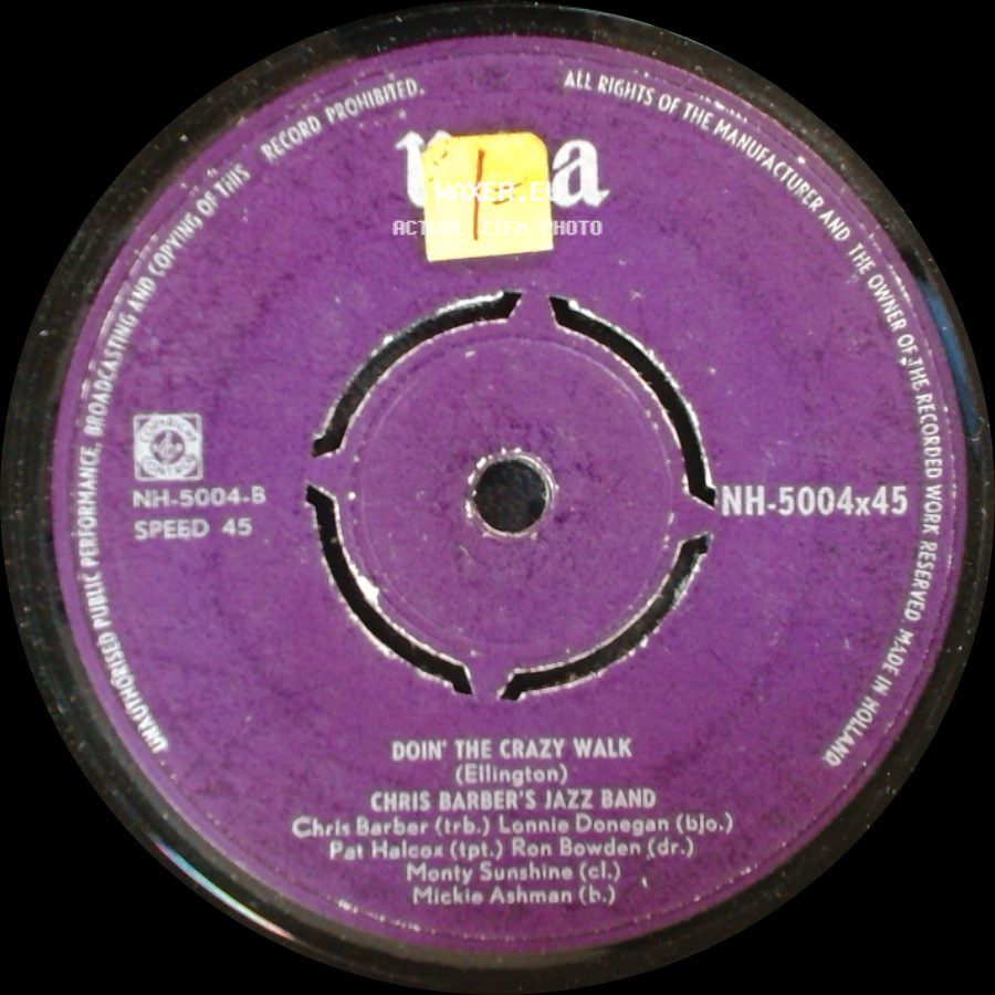 Chris Barber's Jazz Band - Diga Diga Doo / Doin' The Crazy Walk side B