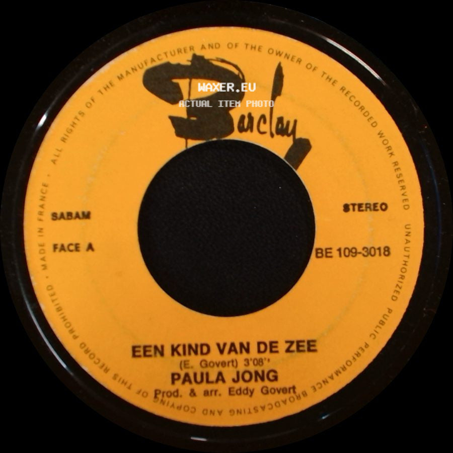 Paula Jong - Een Kind Van De Zee / 'k Wil Met Je Dansen side A
