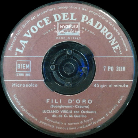 Luciano Virgili Con Orchestra - Fili D'oro / Signorinella side A