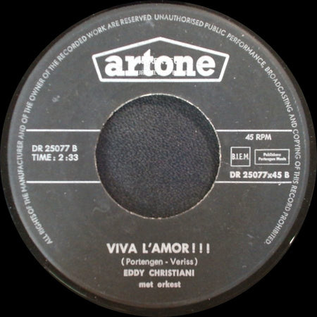 Eddy Christiani - Viva L'amor!!! / Sucu, Sucu (Zoeken, Zoeken! Mijn Sombrero!!!) side A