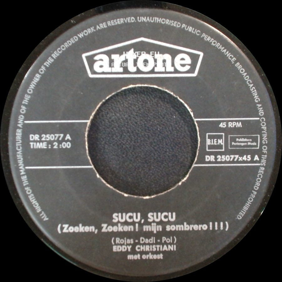 Eddy Christiani - Viva L'amor!!! / Sucu, Sucu (Zoeken, Zoeken! Mijn Sombrero!!!) side B