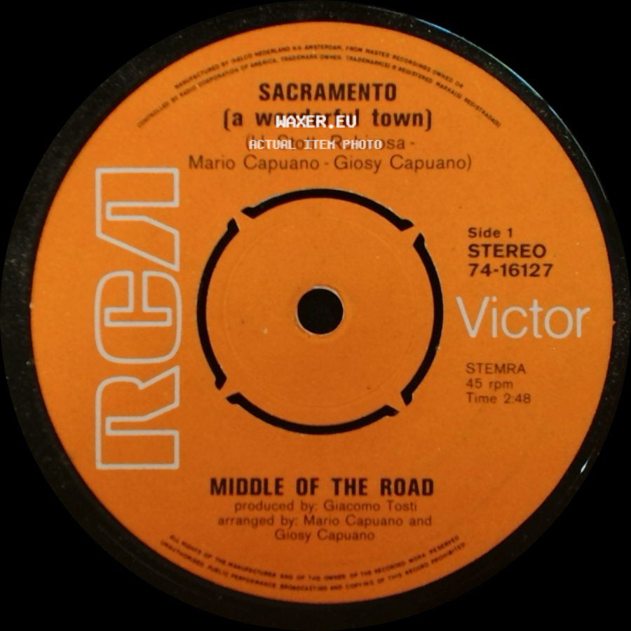 Middle Of The Road - Sacramento (A Wonderful Town) / Love Sweet Love side A