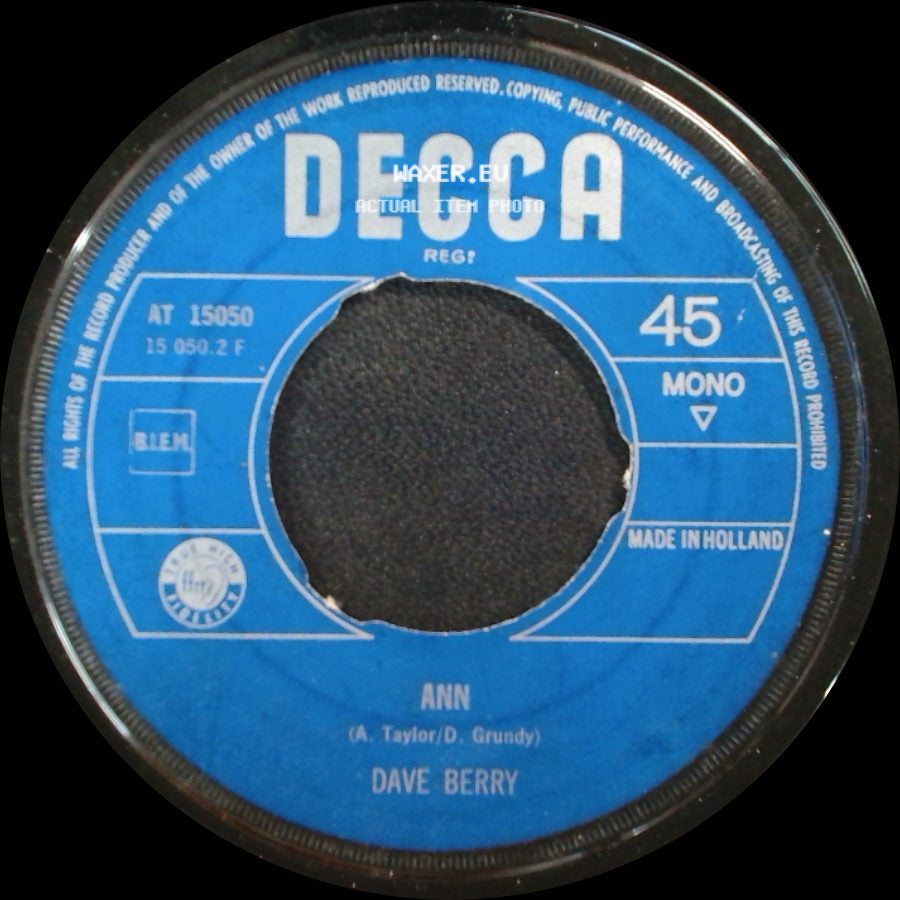 Dave Berry - Mama / Ann side B