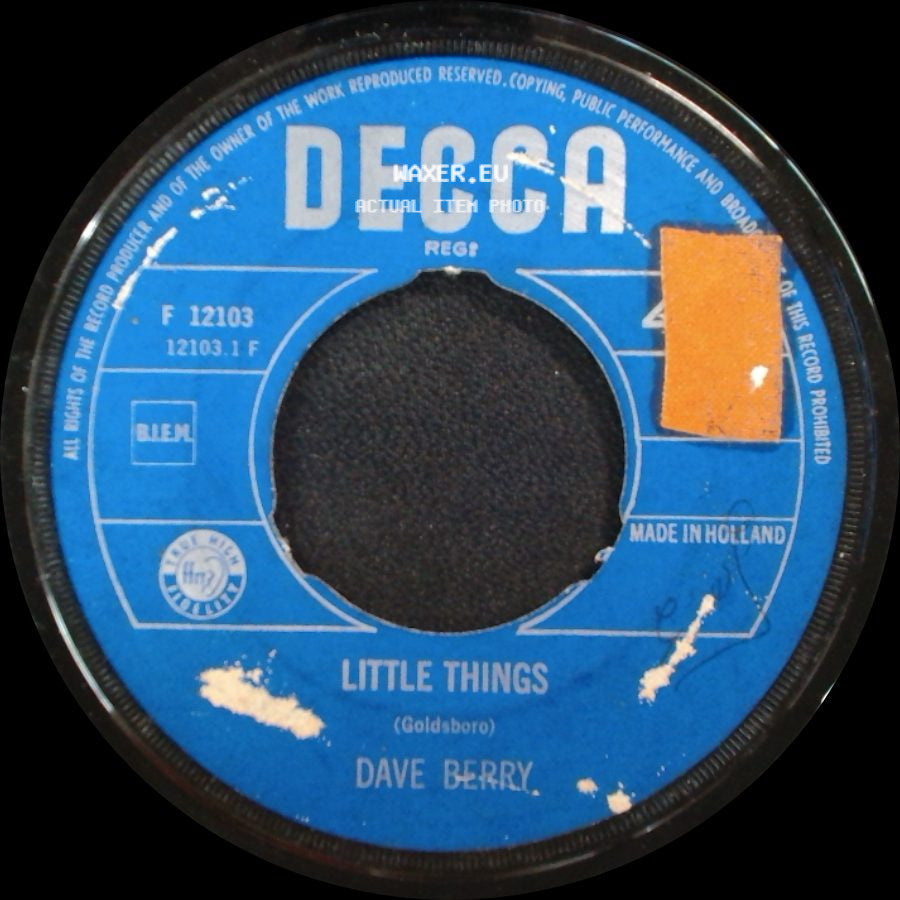 Dave Berry - I've Got A Tiger By The Tail / Little Things side B