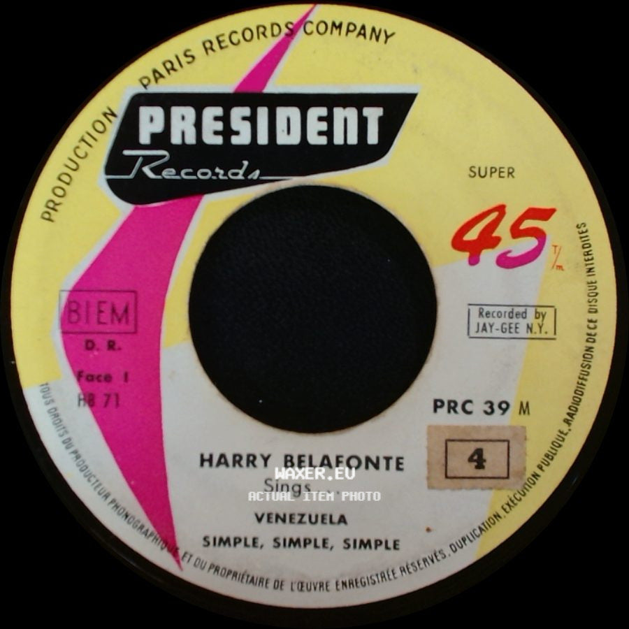 Harry Belafonte - Venezuela Simple, Simple, Simple / Only One Like Me / Annabelle Lee side A
