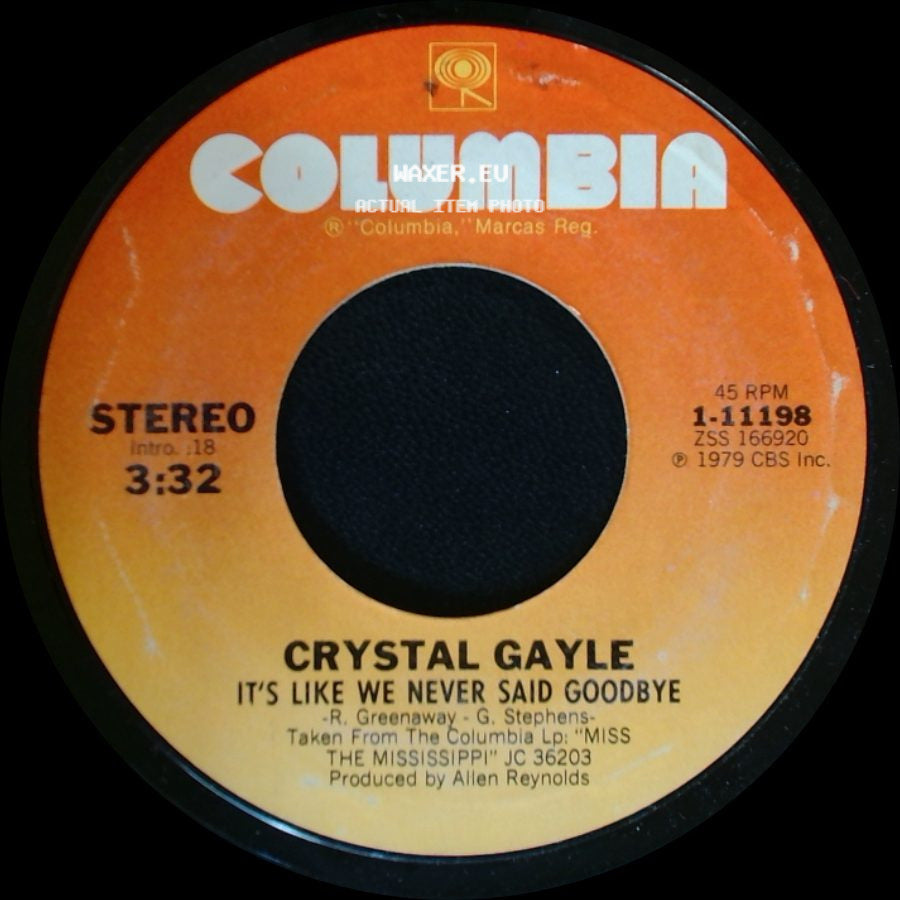 Crystal Gayle - Don't Go My Love / It's Like We Never Said Goodbye side B