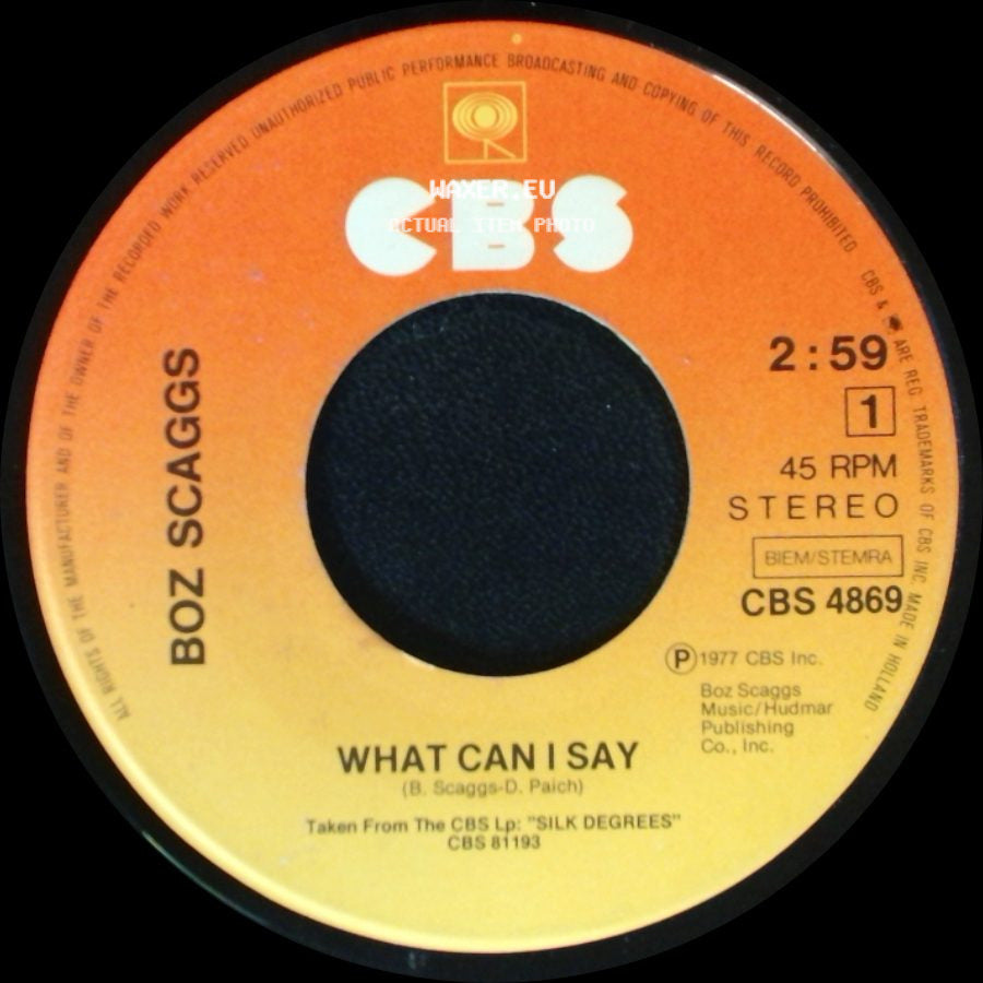 Boz Scaggs - Harbor Lights / What Can I Say side B