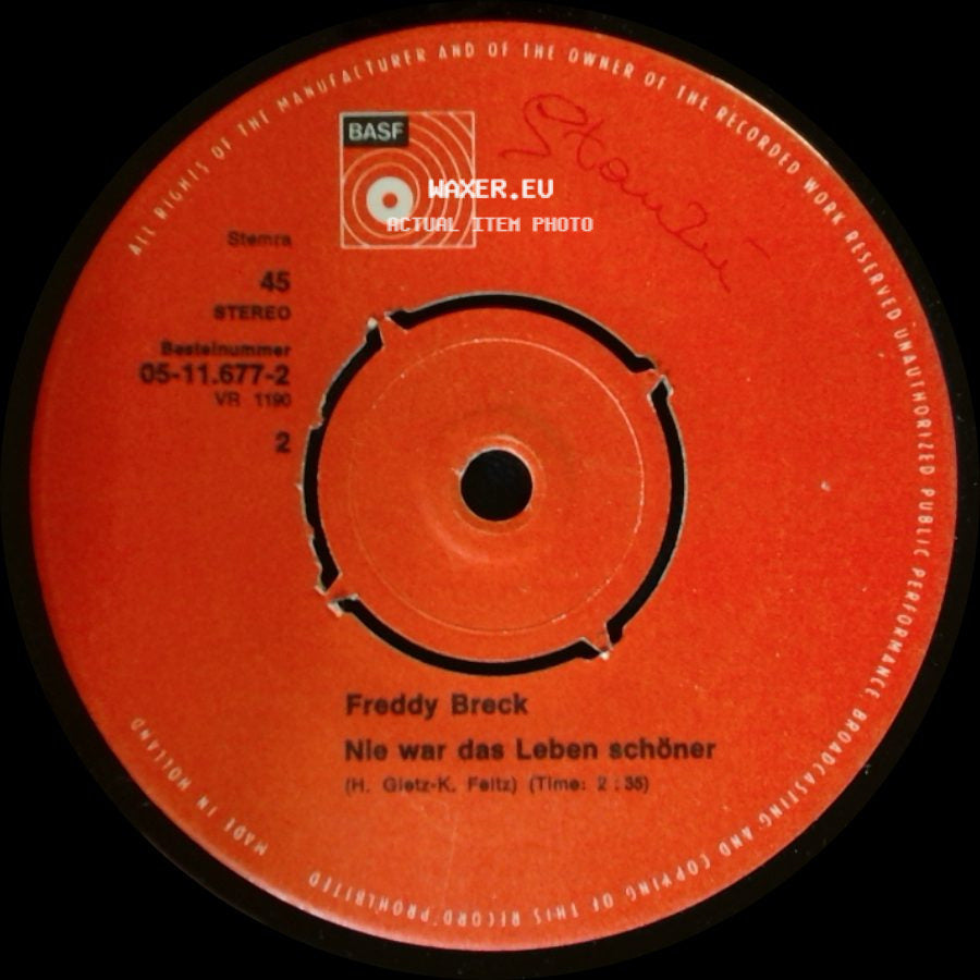 Freddy Breck - Nie War Das Leben Schöner / Bianca side A