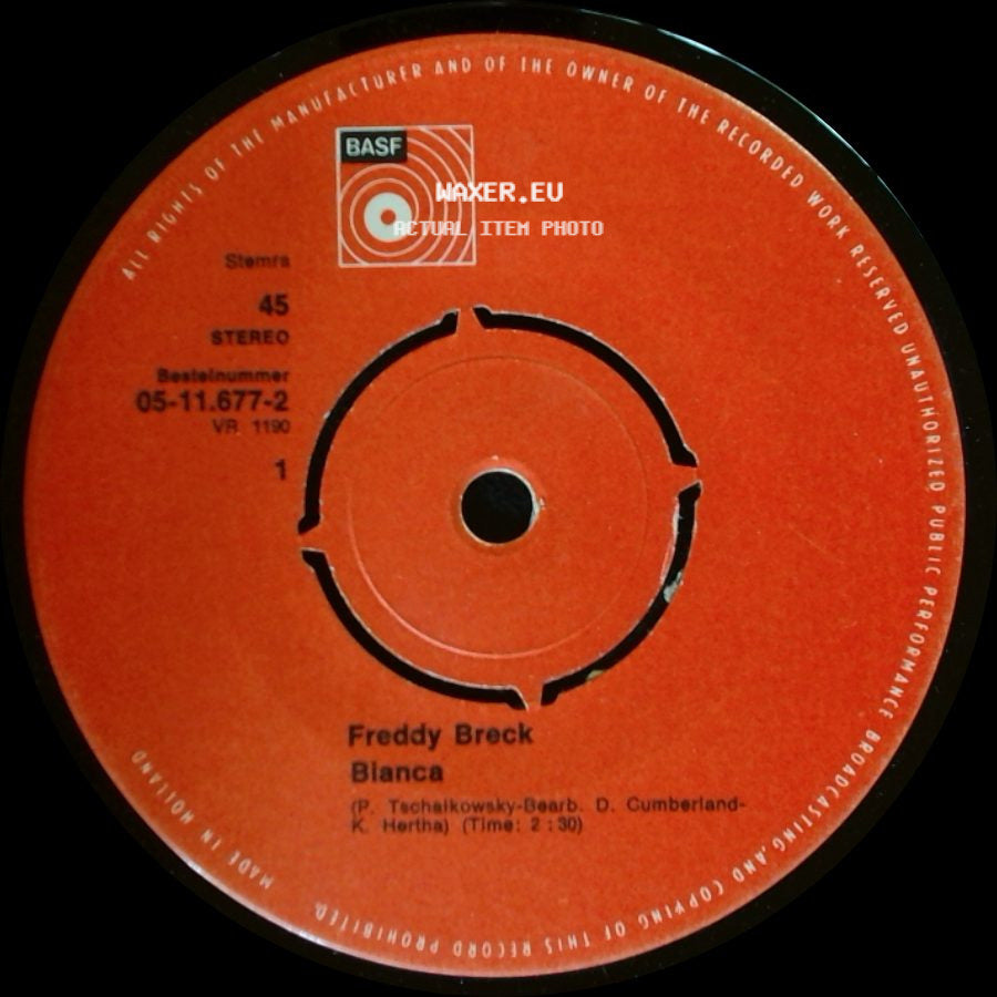 Freddy Breck - Nie War Das Leben Schöner / Bianca side B