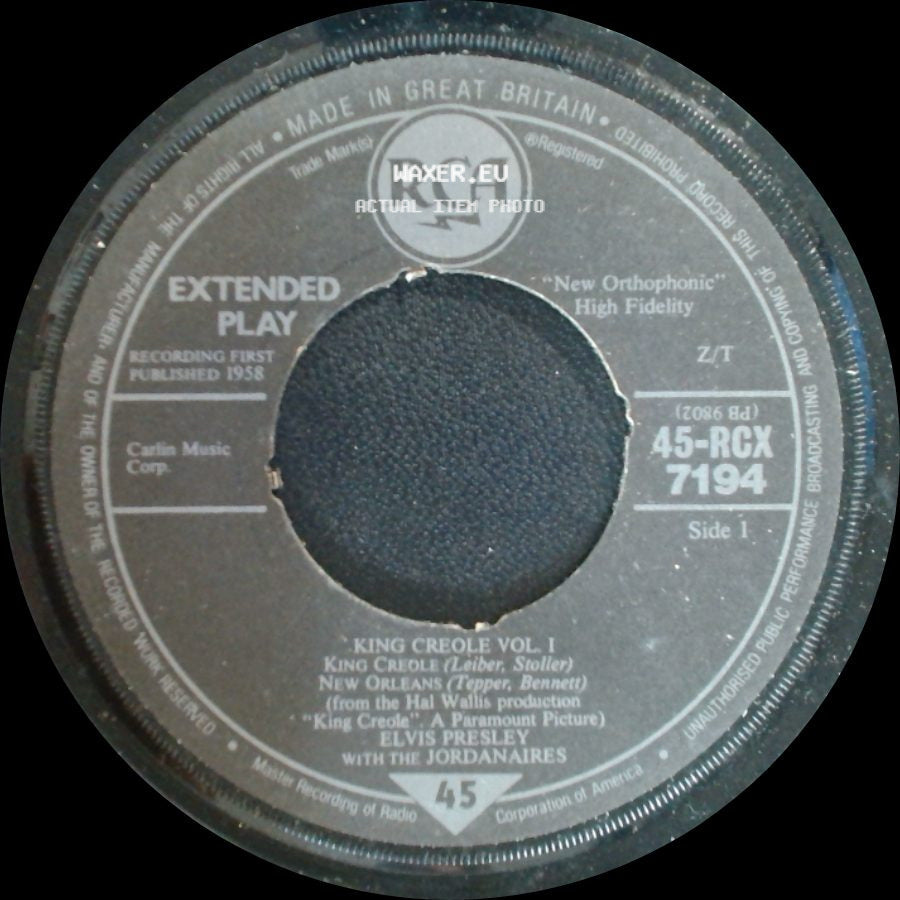 Elvis Presley With The Jordanaires - King Creole Vol. 1 / King Creole Vol. 1 As Long As I Have You / Lover Doll side A