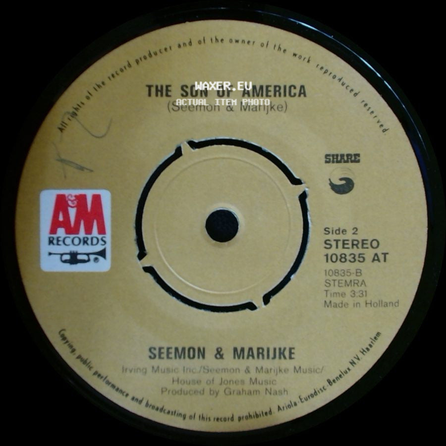 Seemon & Marijke - I Saw You / The Son Of America side B