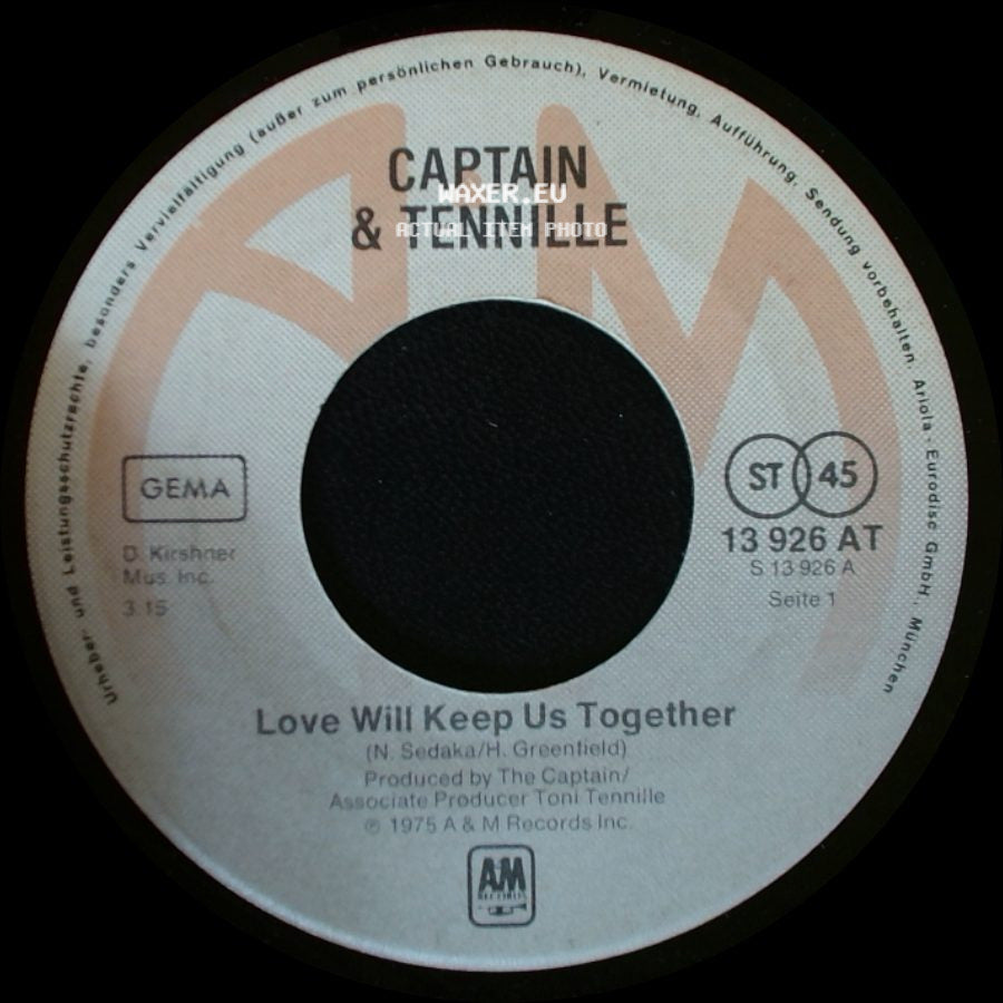 Captain & Tennille - Gentle Stranger / Love Will Keep Us Together side B