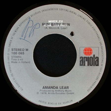 Amanda Lear - Enigma (Give A Bit Of Mmh To Me) / Run Baby Run side B
