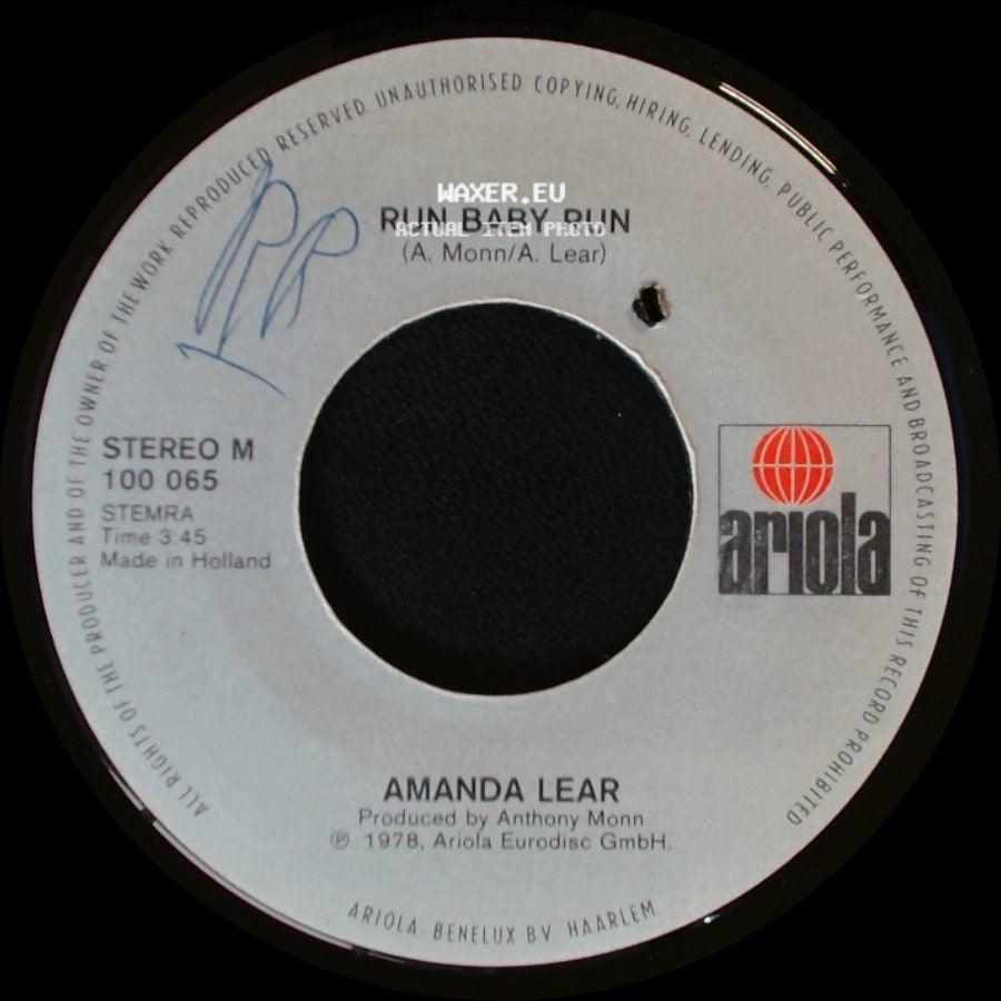 Amanda Lear - Enigma (Give A Bit Of Mmh To Me) / Run Baby Run side B