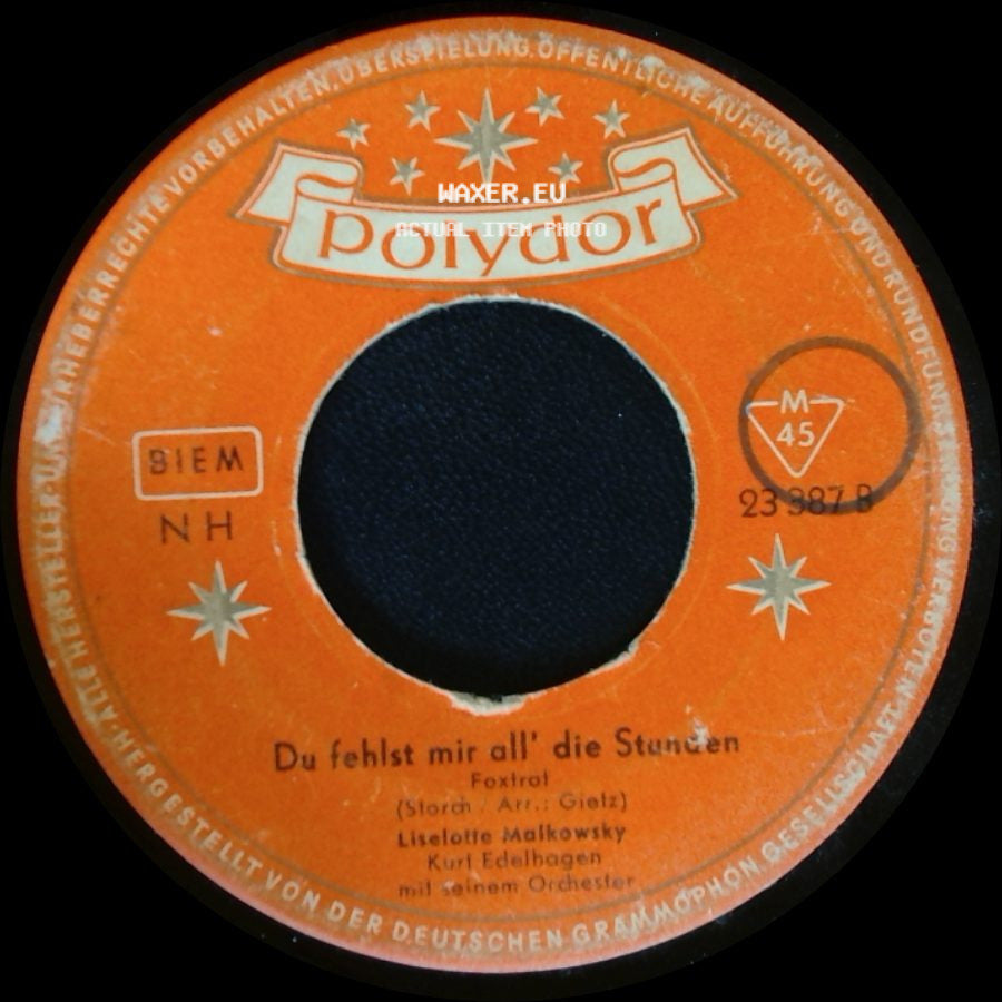 Liselotte Malkowsky Adalbert Luczkowski Mit Seinem Orchester / Liselotte Malkowsky - In Santa Cruz Steht Ein Haus / Du Fehlst Mir All' Die Stunden side B