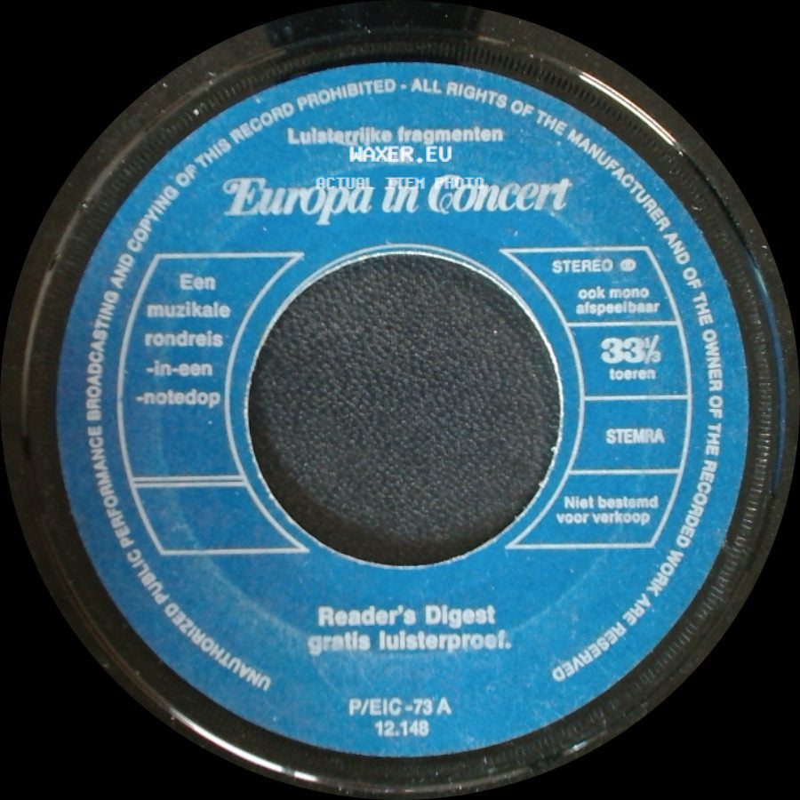 Unknown Artist - Unknown Title A / Europa In Concert side B
