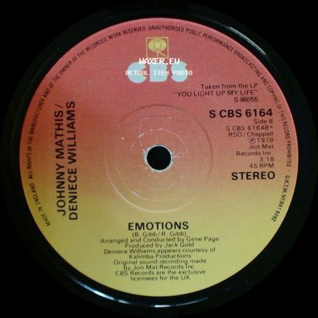 Johnny Mathis / Deniece Williams - Too Much, Too Little, Too Late / Emotions side B