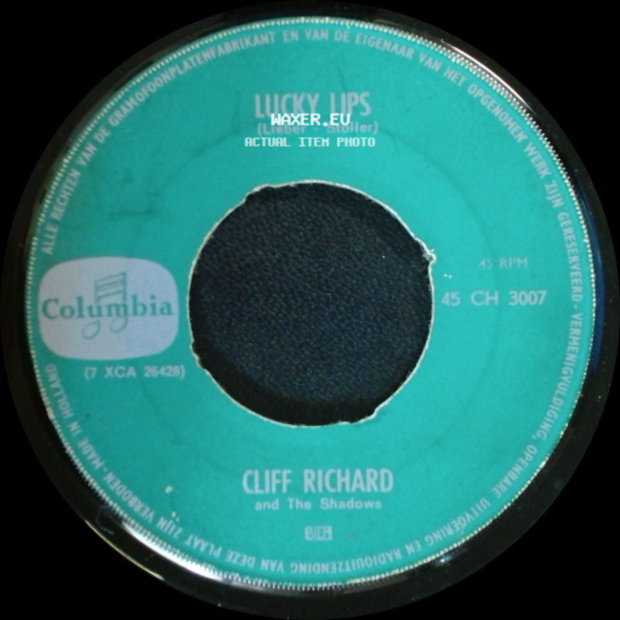 Cliff Richard And The Shadows With The Norrie Paramor Strings / Cliff Richard And The Shadows - I Wonder / Lucky Lips side B