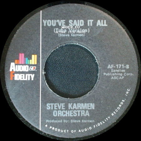 Steve Karmen Orchestra - You've Said It All (Tuba Version) / You've Said It All (Four Feeling) side A