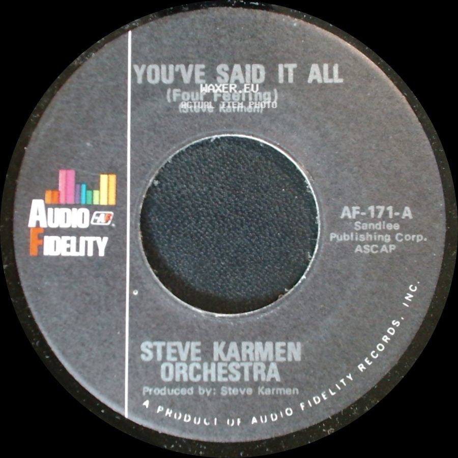 Steve Karmen Orchestra - You've Said It All (Tuba Version) / You've Said It All (Four Feeling) side B