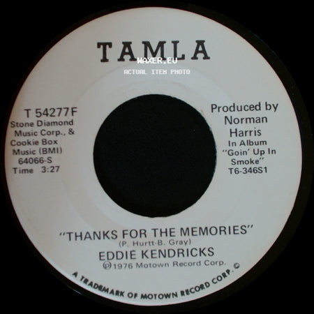 Eddie Kendricks - Goin' Up In Smoke / Thanks For The Memories side B