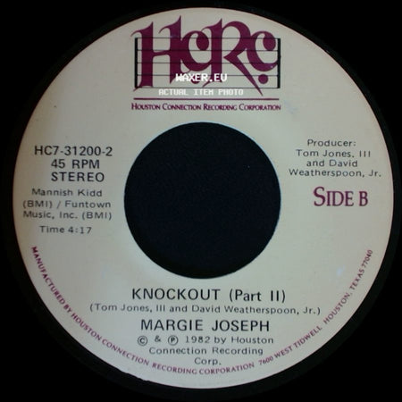 Margie Joseph - Knockout / Knockout (Part Ii) side B