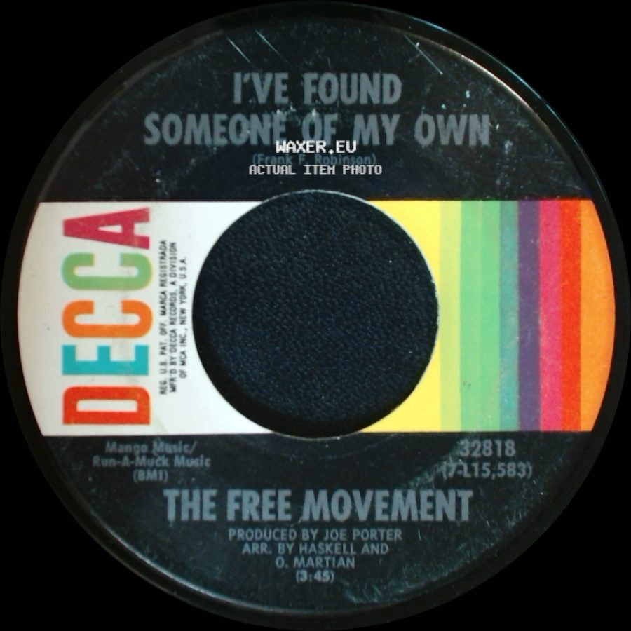 The Free Movement - I Can't Convince My Heart / I've Found Someone Of My Own side B