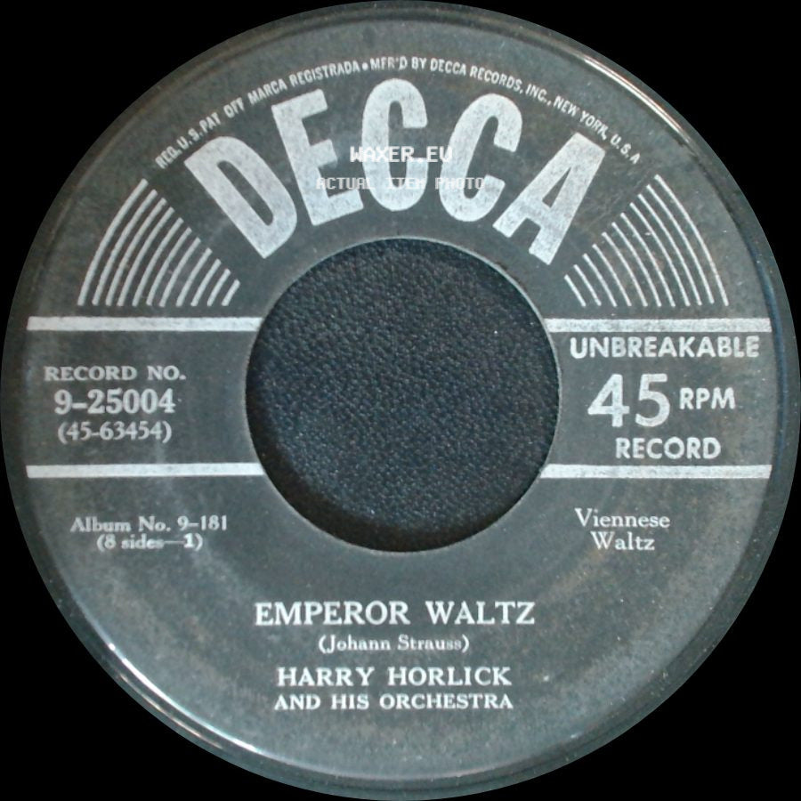Harry Horlick And His Orchestra - Emperor Waltz / Tales From The Vienna Woods side A