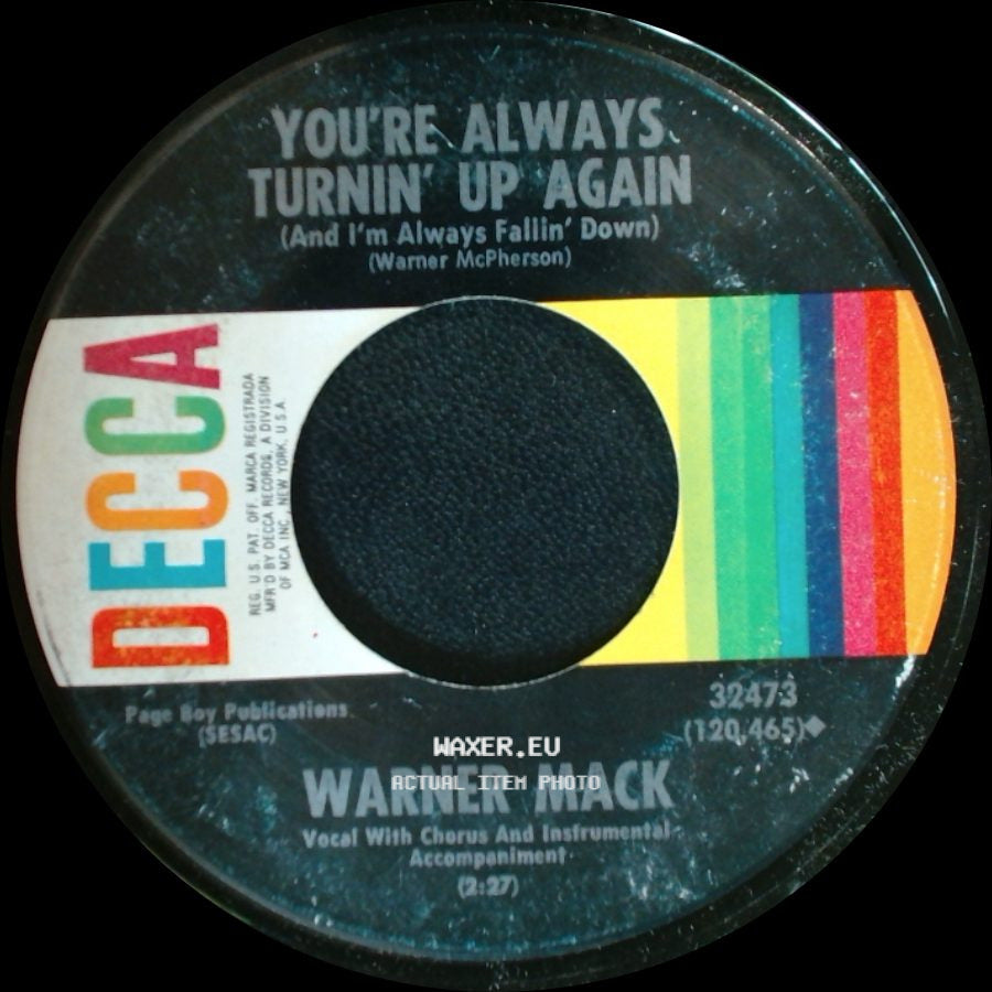 Warner Mack - You're Always Turnin' Up Again (And I'm Always Fallin' Down) / Leave My Dream Alone side A