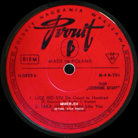 Zespół "Czerwone Gitary" - 1. Pluszowe Niedźwiadki The Teddy Bears / 2. Bo Ty Się Boisz Myszy Because You Are Afraid Of Mice / Unknown Title B side B