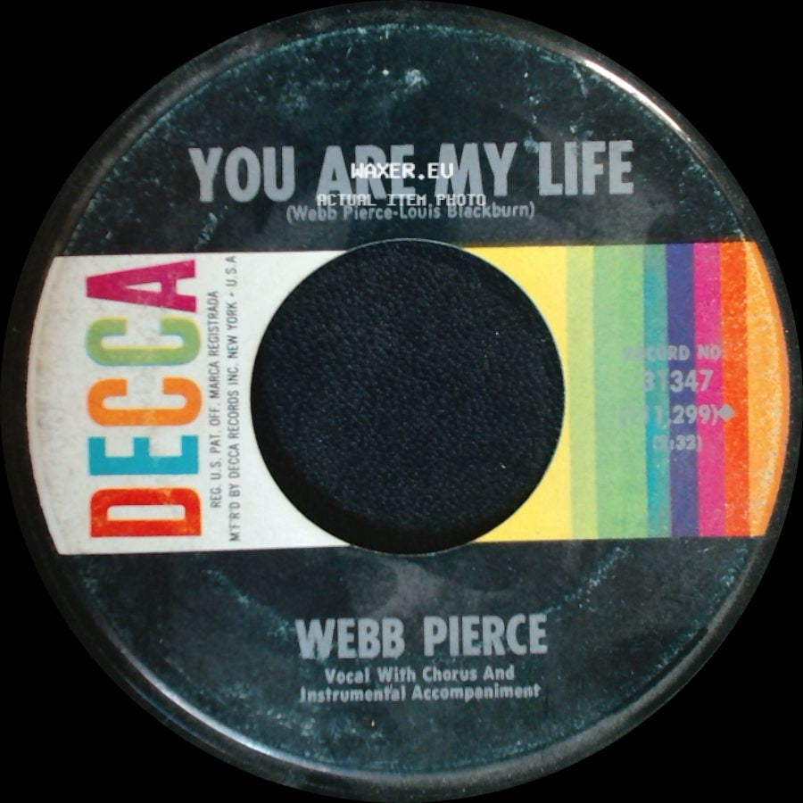 Webb Pierce - Alla My Love / You Are My Life side B