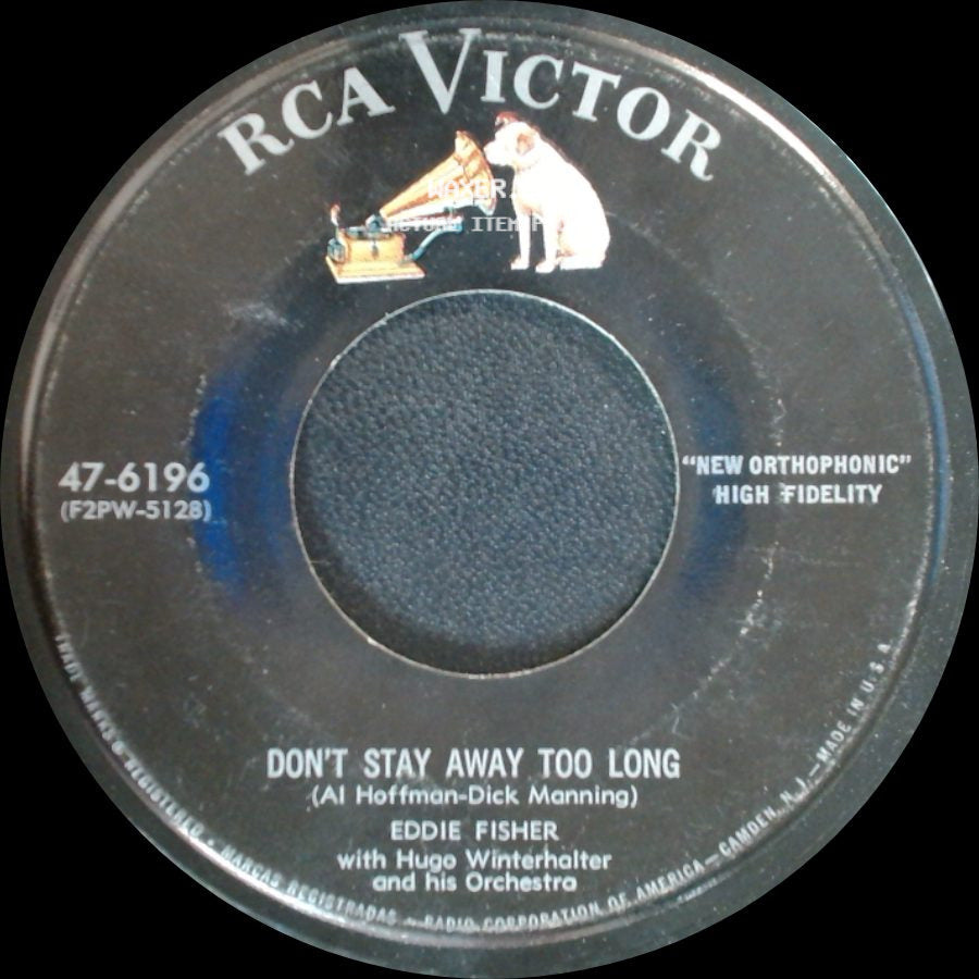 Eddie Fisher / Eddie Fisher With Hugo Winterhalter And His Orchestra - Song Of The Dreamer / Don't Stay Away Too Long side B