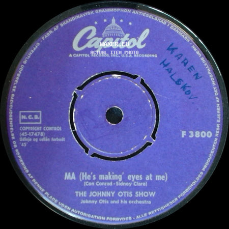 The Johnny Otis Show - In The Dark / Ma (He's Making' Eyes At Me) side B