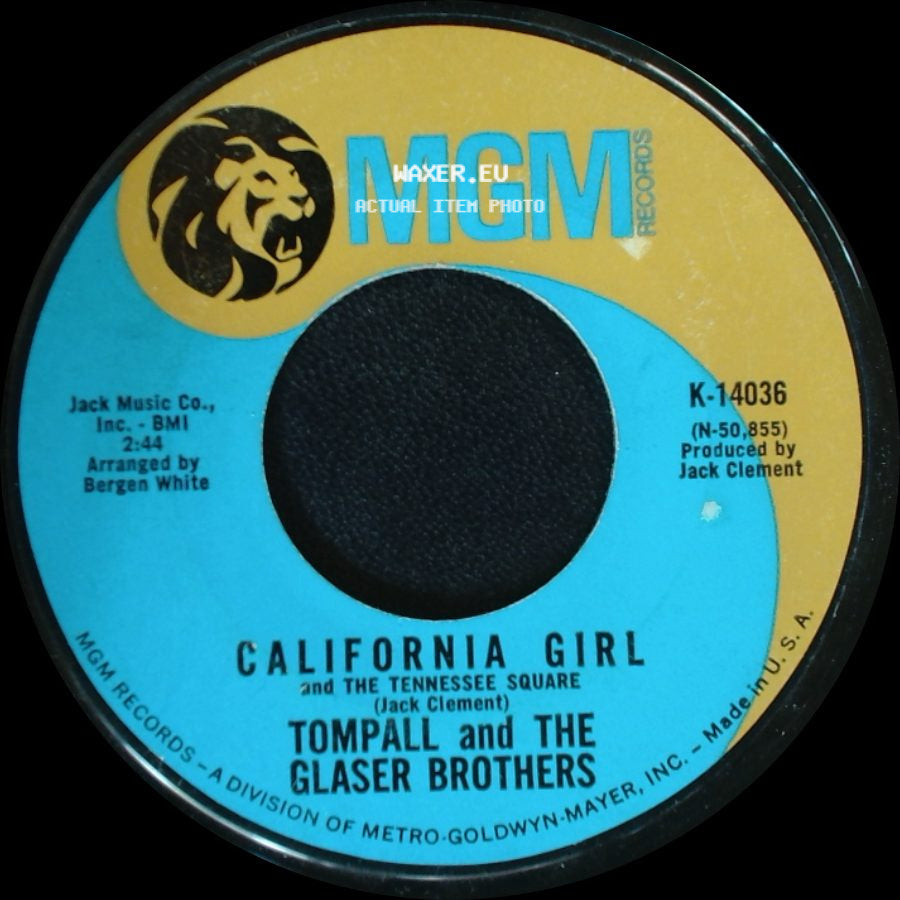 Tompall And The Glaser Brothers - California Girl And The Tennessee Square / All That Keeps Ya Goin' side A