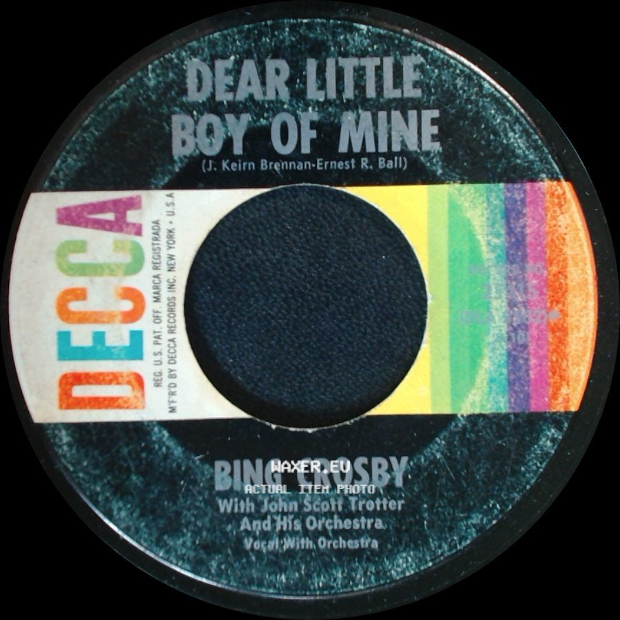 Bing Crosby - Danny Boy / Dear Little Boy Of Mine side B