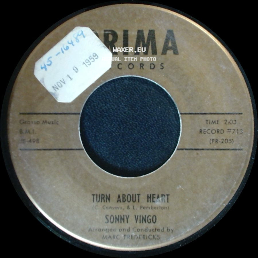Sonny Vingo - Turn About Heart / Down There side A