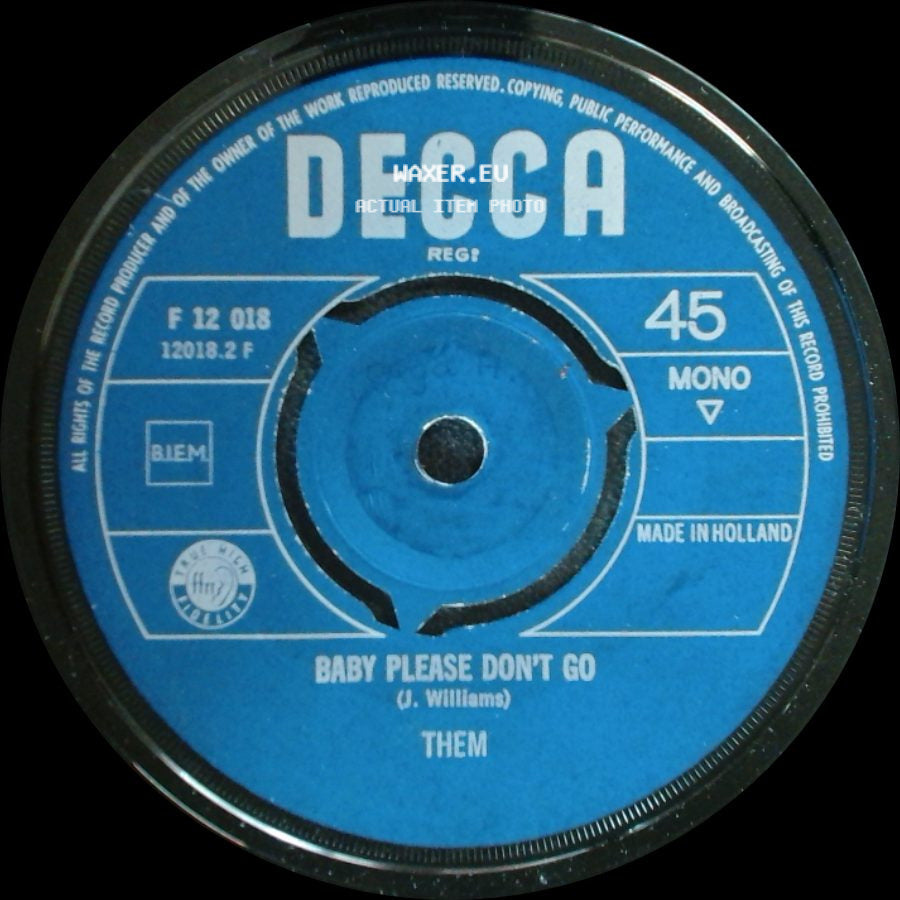 Them - Baby Please Don't Go / Gloria side A