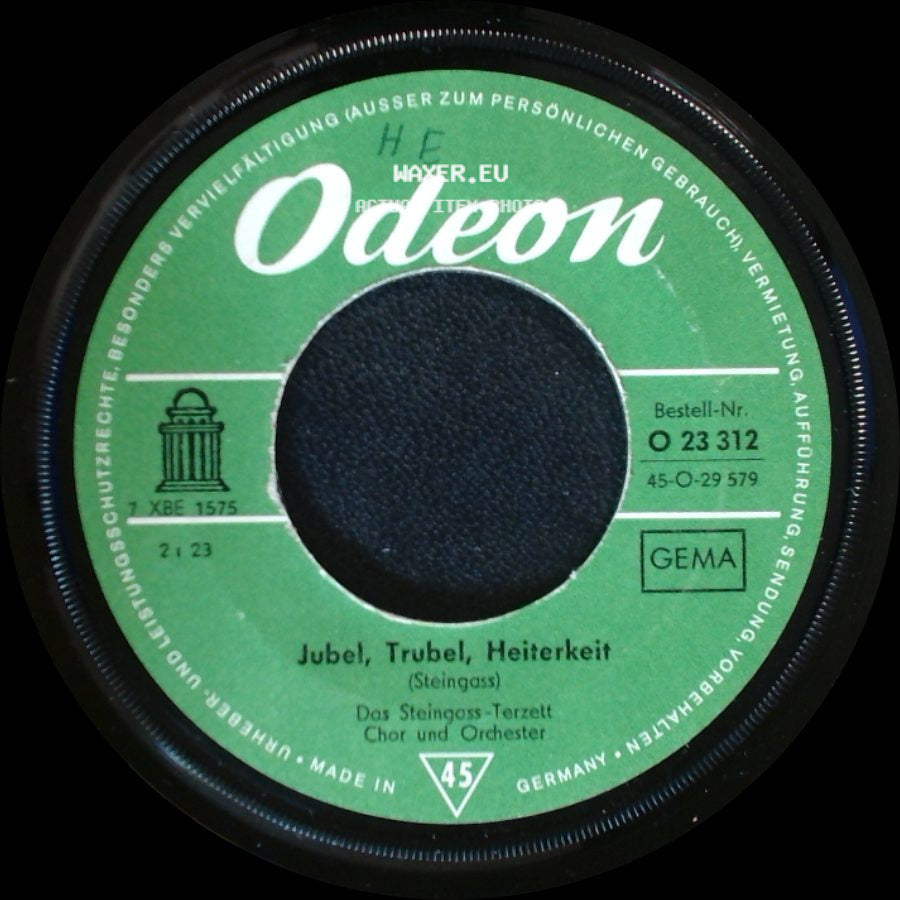 Das Steingass-Terzett Chor Und Orchester - Jubel, Trubel, Heiterkeit / Schäm Dich, Vati side A