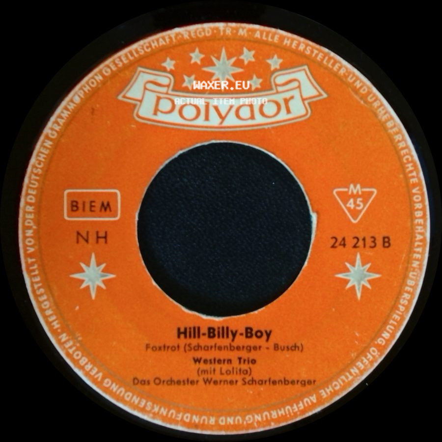 Western Trio (Mit Lolita) - El Paso / Hill-Billy-Boy side B