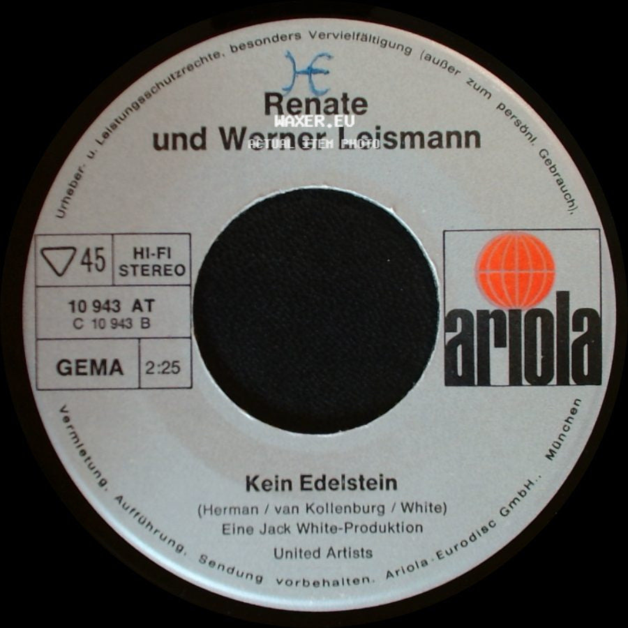 Renate Und Werner Leismann - Kein Edelstein / Wenn Ein Stein Ins Rollen Kommt side A