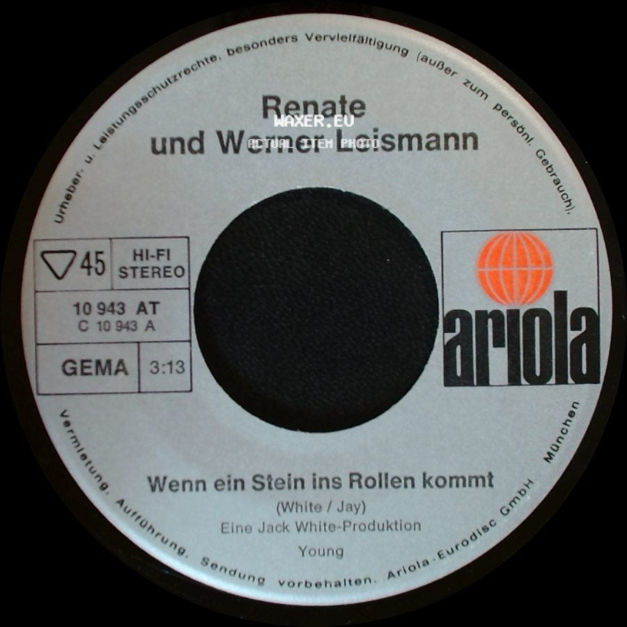 Renate Und Werner Leismann - Kein Edelstein / Wenn Ein Stein Ins Rollen Kommt side B