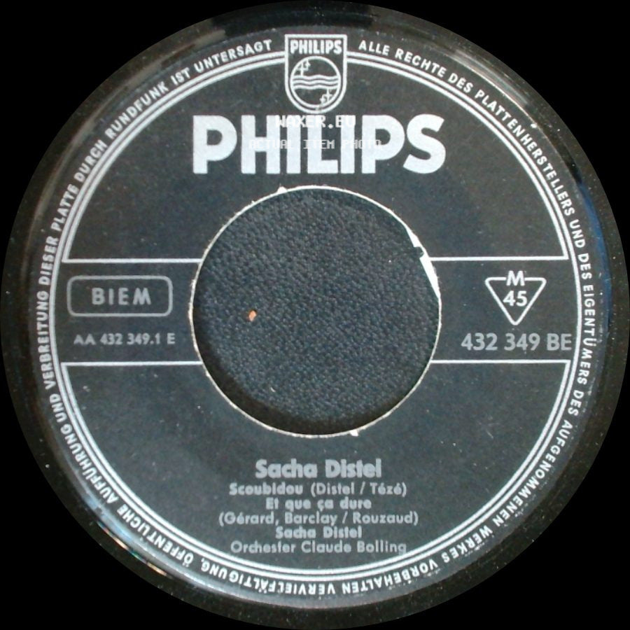 Sacha Distel - Quand On S'est Connu / Ce Serait Dommage... / Scoubidou (Distel / Tézé) / Et Que Ça Dure side B