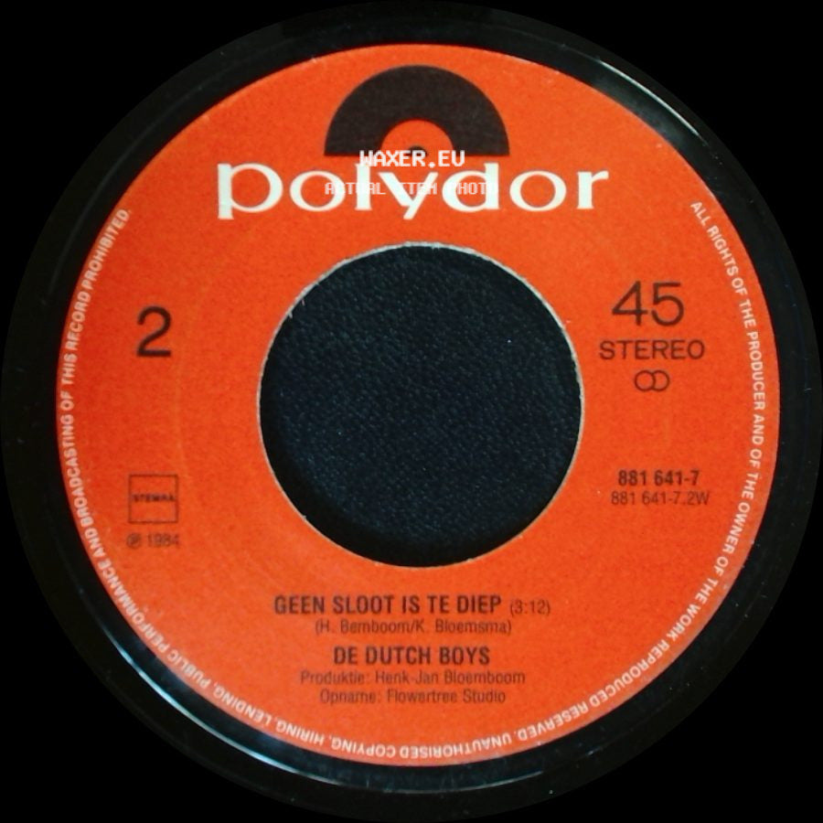 De Dutch Boys - Kouvanjou / Geen Sloot Is Te Diep side B
