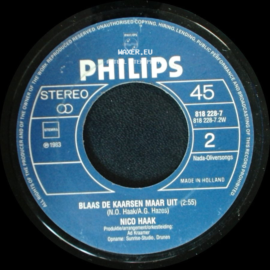 Nico Haak - Als Ze Me Missen... / Blaas De Kaarsen Maar Uit side B