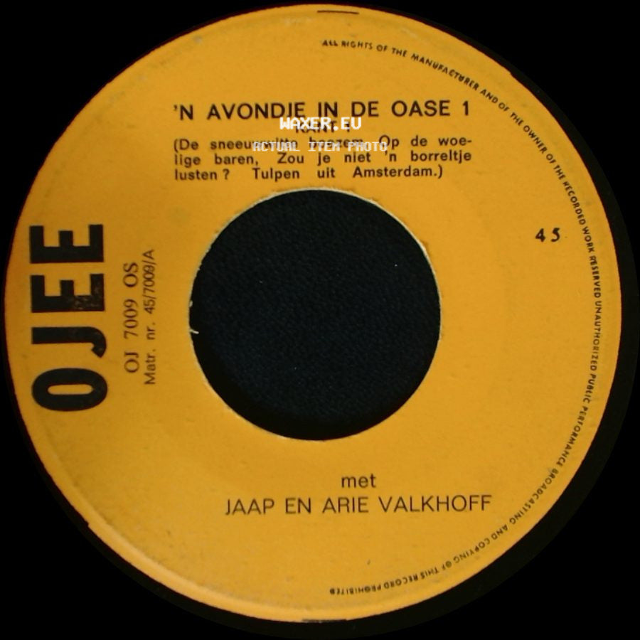 Jaap En Arie Valkhoff - 'n Avondje In De Oase 1 Kant 2 / 'n Avondje In De Oase 1 side B