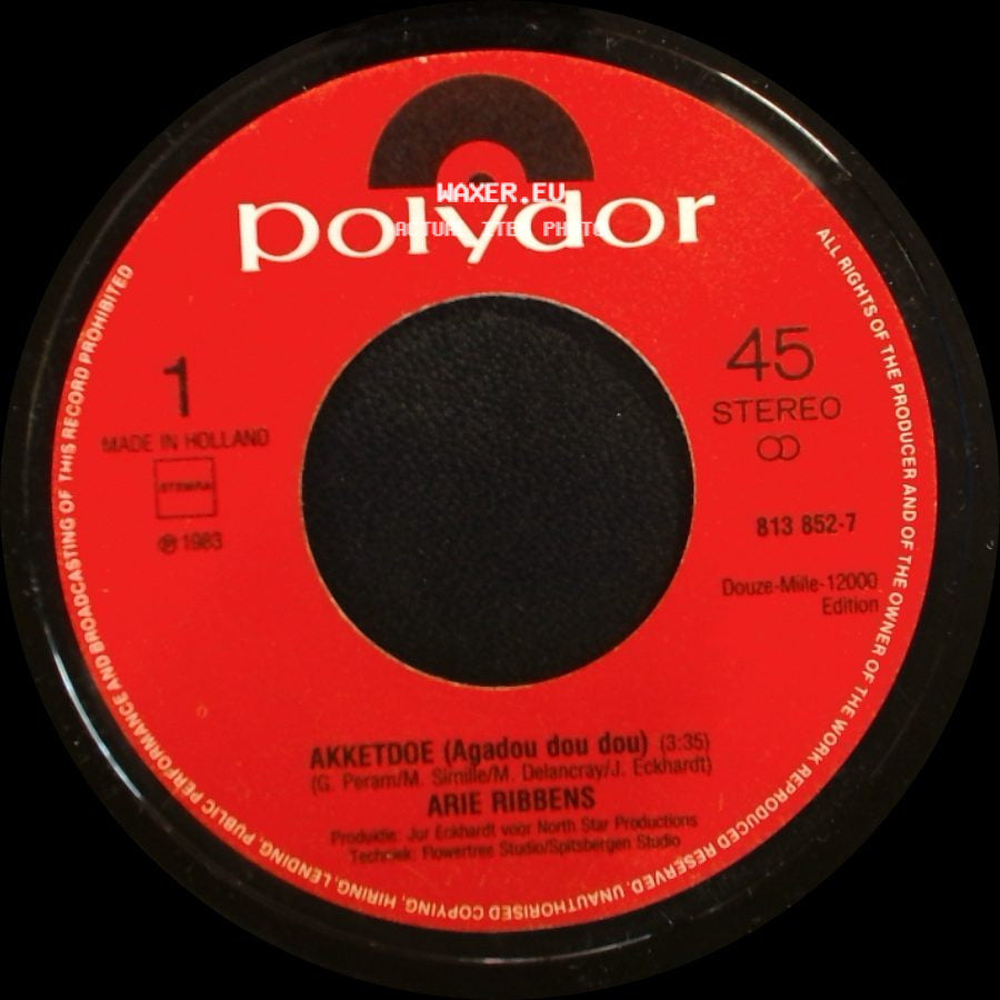 Arie Ribbens - De Oorwurm (Der Ohrwurm) / Akketdoe (Agadou Dou Dou) side B